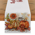 Axyaa Thanksgiving Pumpkin Coffee Leaves Table Runner