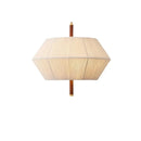Axyaa Solid Wood Wabi-Sabi Chandelier - Retro Rattan Cotton Shade Ceiling Light