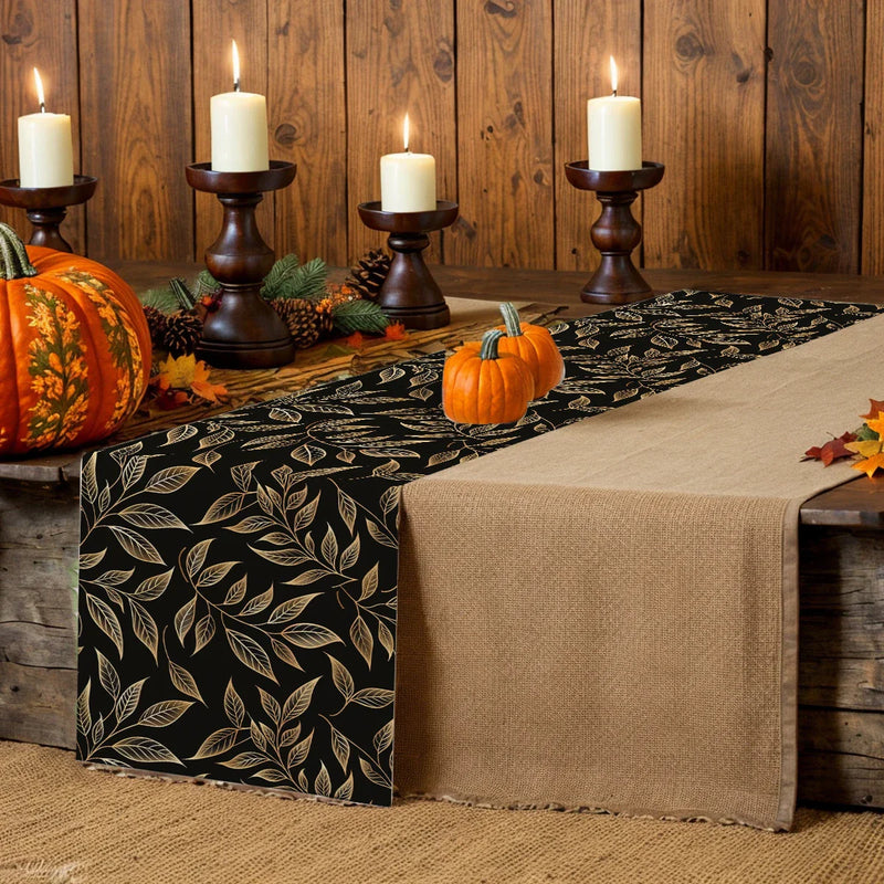 Axyaa Branches Leaves Table Runner for Home Dining and Wedding Party Decor