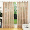 Axyaa Luxury Floral Jacquard Tulle Eyelet Curtains - European Style for Living Room