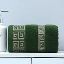 Axyaa Geometric Jacquard Embroidered Oversized Bath Towel Green Black