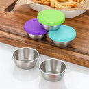 Axyaa Stainless Steel Salad Sauce Cup with Silicone Lid