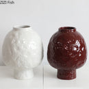 Axyaa Ceramic Vase: Creative Uneven Surface for Aesthetic Room Decor