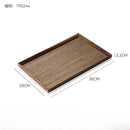 Axyaa Wooden Tea & Coffee Serving Tray Solid Walnut Wood Rectangular Snack Tray