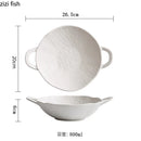 Axyaa Stone Ceramic Double Ear Soup Bowl - Restaurant Tableware