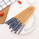 Axyaa Japanese Bamboo Chopsticks Set - 5 Pairs, Food Cat Flower Theme