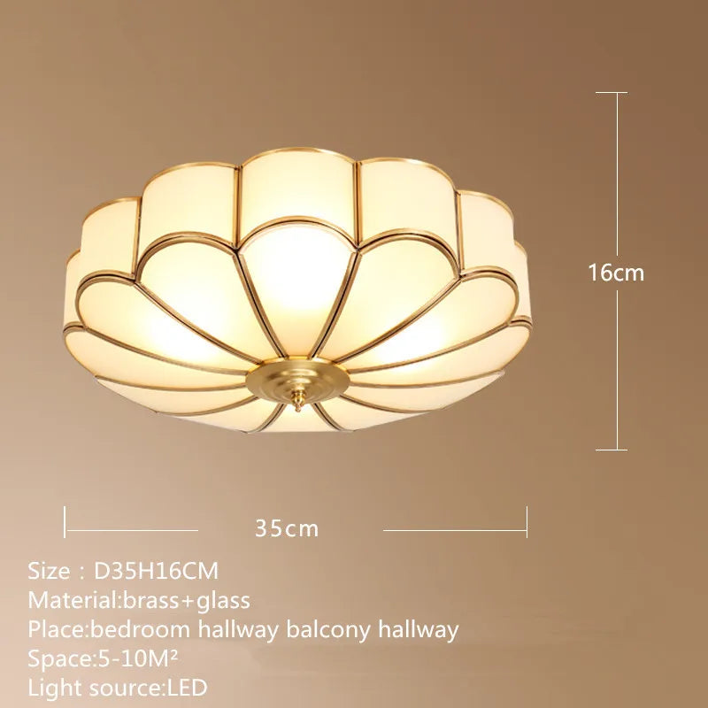 Axyaa Brass Ceiling Lamp: Modern Nordic LED Hanging Light for Home Living Bedroom