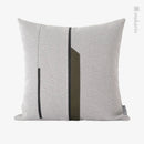 Axyaa Olive Green & Black Leather Stitching Square Pillow for Stylish Living Spaces