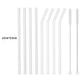 Axyaa Glass Straw Set: Reusable & Eco-Friendly Smoothie Cocktail Straws