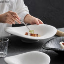 Axyaa Stone Patterned Ceramic Plate Set for Molecular Cuisine