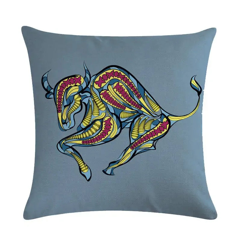 Gemini Libra Taurus Pillow Case by Axyaa: Linen Sofa Car Decorative Cover