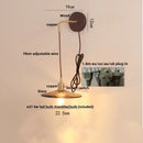 Axyaa Walnut Wood LED Wall Light Fixture Glass Pull Chain Switch