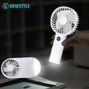 Axyaa Portable Night Light Fan: Mini LED Rechargeable USB Handheld Fan