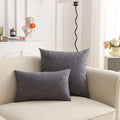 Axyaa Linen Pillow Cover in Green, Grey, White, Cream & Mustard - 12x20", 18x18", 25x25"
