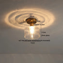 Axyaa Glass Copper LED Ceiling Light - Modern Kitchen Chandelier