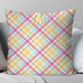 Axyaa Colorful Plaid & Floral Pattern Pillow Cover for Sofa, Bedroom, Car