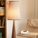 Solid Wood Zen Art Floor Lamp LED E27 Atmosphere Cloth Lampshade by Axyaa