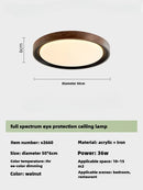 Axyaa Wood Grain Walnut LED Ceiling Light for Indoor Spaces - Modern Decorative Lamp