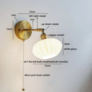 Axyaa White Glass LED Wall Lights Modern Nordic Interior Rotate Up Down Lighting
