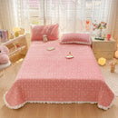 Axyaa Velvet Quilted Bed Cover Single/Double Bedspread - Winter Bed Linen