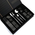 Axyaa 24pcs Gold Stainless Steel Cutlery Set, Mirror Polished Luxury Western Steak Knife Spoon