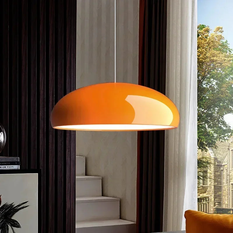 Axyaa Round LED Pendant Chandelier, Aluminum Lampshade, Modern Nordic Design