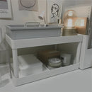Axyaa 2-Layer Desktop Storage Organizer with Hanging Box for Dorm Cosmetics & Stationery