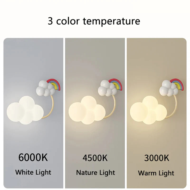 Axyaa Cartoon Airplane Wall Light in Rainbow Theme for Children's Bedroom