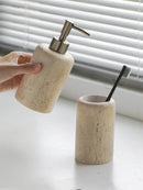 Axya Wabi Sabi Bathroom Set: Soap Dispensers, Wash Cup, Toothbrush Holder, Soap Dish