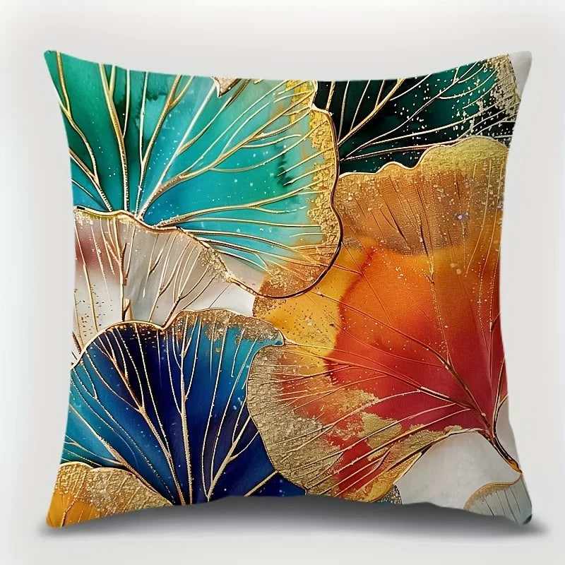 Axyaa Ginkgo Biloba Pattern Printing Pillowcase Home Room Decoration Sofa Chair Cover