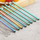 Axyaa Stainless Steel Drinking Straws Set with Cleaning Brush - Bar Party Accessory