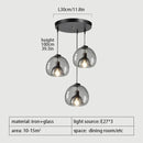 Axyaa Smoke Gray Glass Kitchen Island Pendant Light
