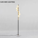 Axyaa Nordic Glass Ball Vertical Floor Lamp, Luxury LED Standing Lamp for Living Room or Bedroom.