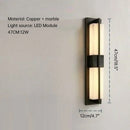 Axyaa Pure Copper Marble Wall Lamp for Bedroom, Staircase, and Outdoor Spaces