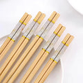 Axyaa Bamboo Chopsticks - Celadon Printed Set for Home Use