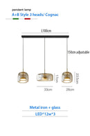 Axyaa Glass Chandelier with Adjustable Cord - Elegant Home Lighting for Dining Room