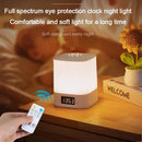 Axyaa Night Lamp Clock LED with Remote Control, USB Rechargeable, 3 Colors, Portable Bedside Lamp