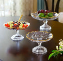 Axyaa 7-inch Glass High Leg Fruit Plate for Delicate Candy and Dim Sum