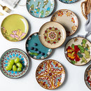 Axya Hand-Painted Ceramic Dish Set for Cold Dish, Fruit, Dim Sum, Snacks