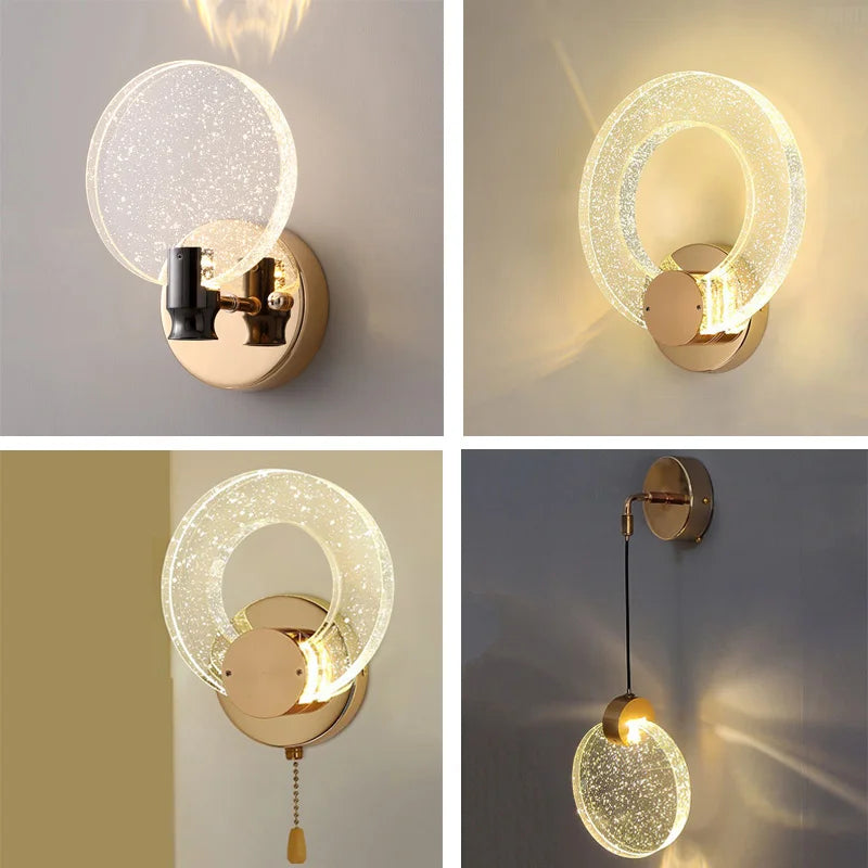 Axyaa Nordic LED Crystal Pendant Lights for Bedroom and Living Room Decor
