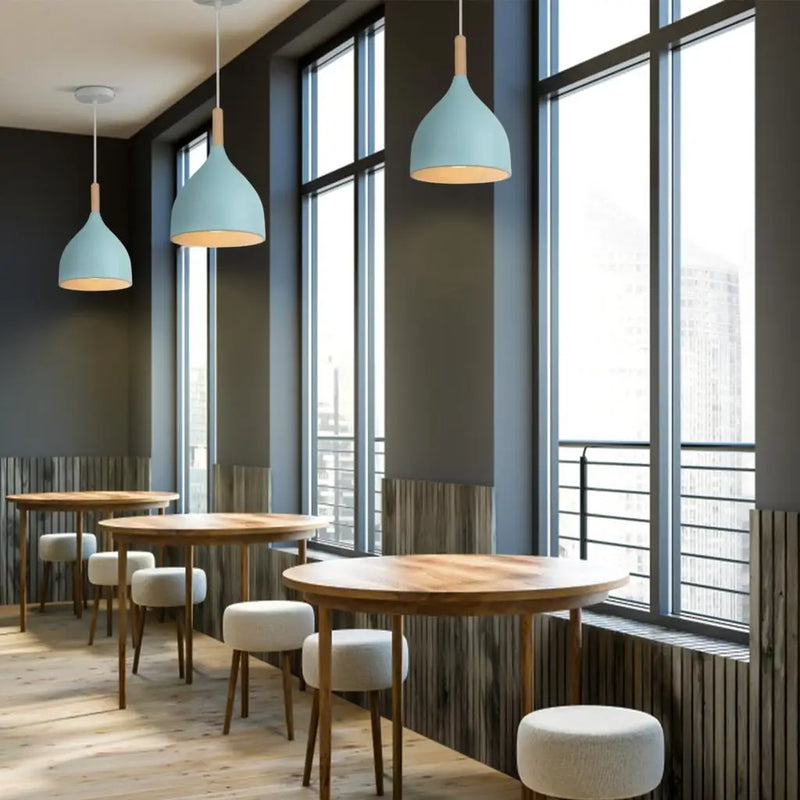 Axya Industrial Wood Pendant Light for Kitchen Dining Living Room