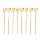 Axyaa Long Handle Ice Spoon Set, Stainless Steel Black Gold Cutlery Dinnerware