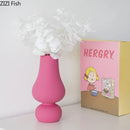 Axyaa Pink Gourd Ceramic Vase Artificial Flowers Decoration Hydroponics Floral Vases