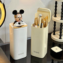 Axyaa Makeup Brushes Holder with Lid - 4 Slots Organizer for Vanity