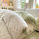 Axyaa Floral Print Reversible Cotton & Flannel Duvet Cover - Single to King Sizes