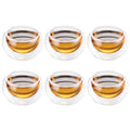 Axyaa Double Wall Glass Teacups Set - 50ml Shot Glasses for Kung Fu Tea & Espresso