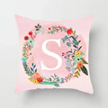 Axyaa Wreath Alphabet Pillow Cover - 45x45cm