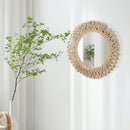 Axyaa Bohemian Woven Mirror: Homestay Style Wall Decor for Living Room, Bedroom & Hotel