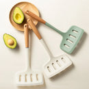 Silicone Wide Spatula with Wooden Handle by Axyaa - Non-Stick Cooking Tool