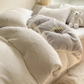 Axyaa Flannel Fleece Bedding Set: Duvet Cover, Pillowcase, Sheet - Queen/Single Size